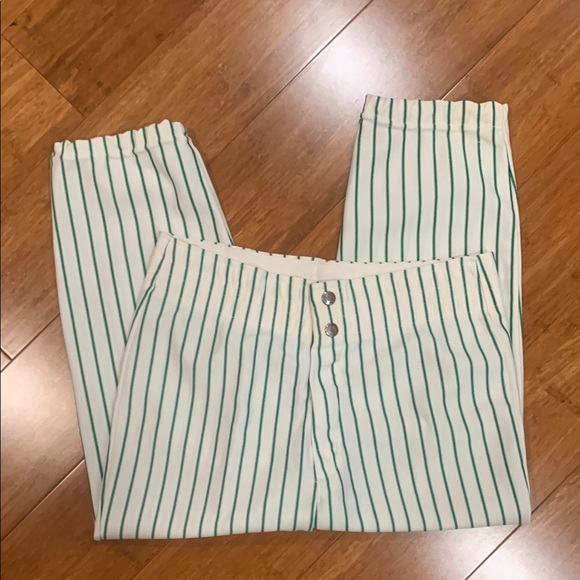 Other - Vintage green and white striped baseball pants size small